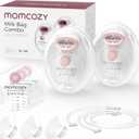 Momcozy Wearable Milk Collection Cups with Storage Bags (5 oz), Direct-to-Bag Breast Milk Bag Combo, Breast Pump Parts for Momcozy V1 Pro/V2 Pro/V1/V2 Pump & Most Electric Breast Pumps, 2 Pack