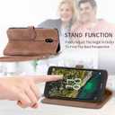 Compatible with Nokia C100 4G LTE N152DL Wallet Case with Wrist Strap Lanyard and Leather Flip Card Holder Stand Folio Purse Credit ID Phone Cover for C 100 100C 5.45 2022 TA1484 Women Brown