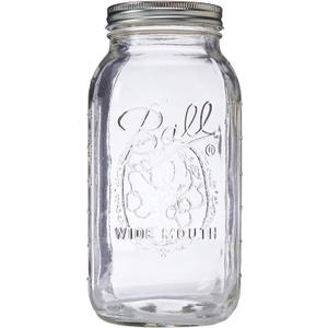 Ball Wide Mouth Glass Mason Jars with Lids and Bands, Used for Canning, Pickling, Juice, Jam, Jelly, Half Gallon Size 64 Ounce (Pack of 2)