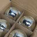 4Pcs Christmas Balls Ornaments for Xmas Tree - Shatterproof Christmas Ball Xmas Tree Decorations Hanging Ball Gold PET 4in x 4 Pack