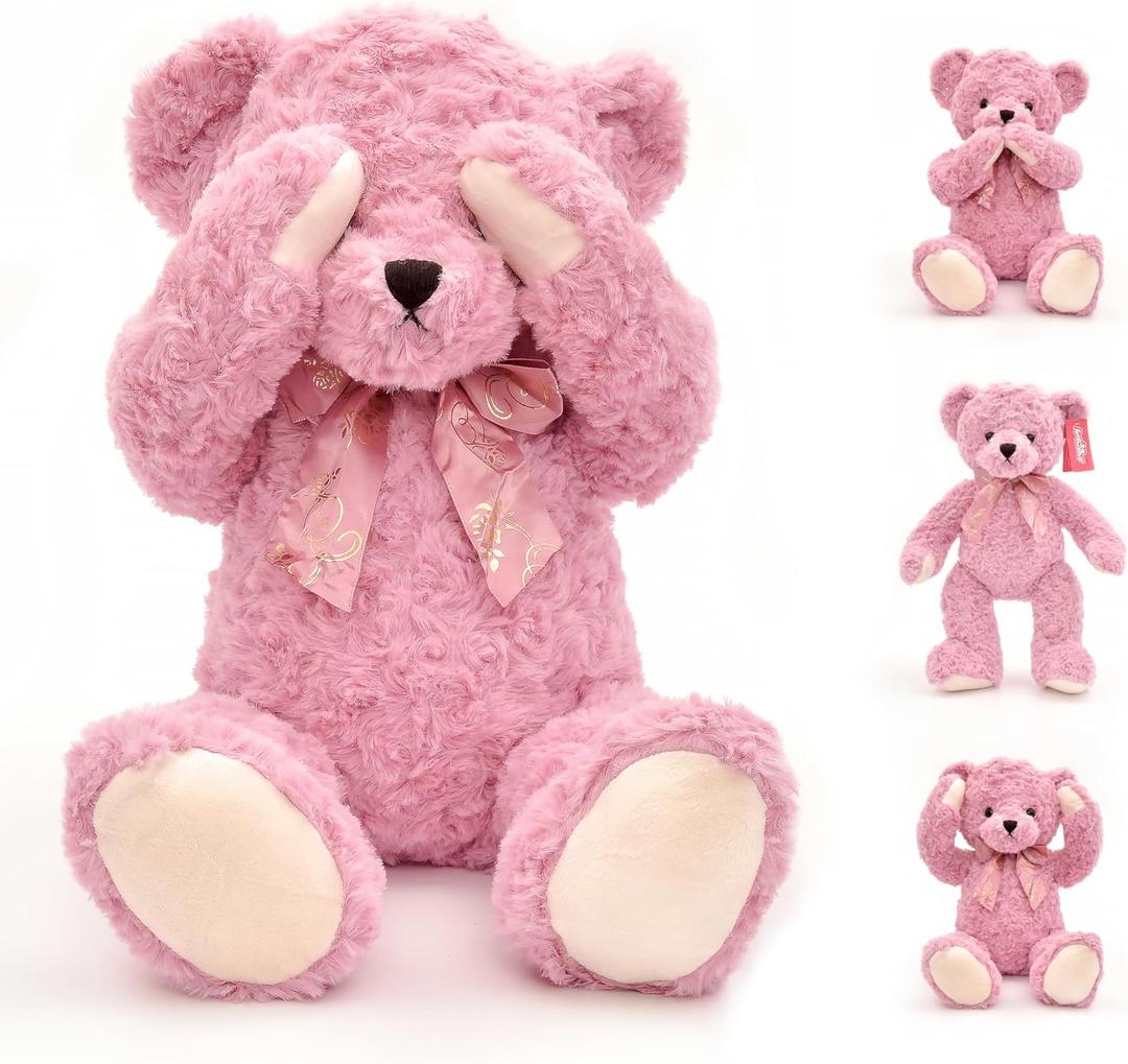 suepcuddly 20" Posed Teddy Bear Stuffed Animal Cute Plush Toy for Girl Kids (Pink)