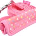Pinkaholic New York Mabel Dog Leash Heart Pattern for Small Dog, Pink, Medium