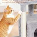 Cat Tree for Large Cat, 19 * 15.8in Large Perch Bed for Adult Cats, 23.6in Cat Tower with Scrathing Post, Cat Condo with 2-Door for Indoor Cats, Light Gray