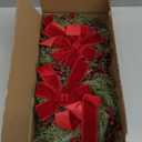 12 Pcs Small Christmas Wreaths Real Touch 9.8 Inch Mini Kitchen Cabinet Wreaths with Bow Ribbon, Artificial Cedar Greenery & Berries for Xmas Front Door Window Fireplace Farmhouse Holiday Decoration