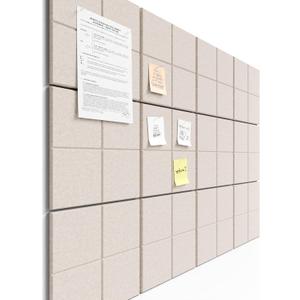 Bulletin Board, 12"x12" Felt Wall Tiles, 24 Pack Cork Boards for Office, Corkboard for Office Home (Beige)