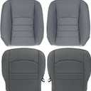 SecosAutoparts Driver & Passenger Side Bottom & Top Lean Back & Foam Cushion Replacement Cloth Seat Cover Gray Compatible with Dodge Ram 1500 2500 3500 4500 5500 2013 2014 2015 2016 2017 2018