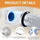 Magnetic Dryer Vent Coupling DV180 Airtight Seal Dryer Vent Connector Kit Magnetic Design Easy to Install Quick Connector Including a 3.3ft 4" Duct and two Clamps