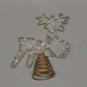 Juegoal Lighted Reindeer Christmas Tree Topper, Metal Xmas Glitter Elk Treetop Ornaments with 30 LED Warm White Lights, Battery Powered Light up 2D Deer Christmas Tree Decorations, Golden