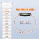 Bandletic No Gap Band Compatible With Galaxy Watch 6 band - Magnetic Silicone Band for Samsung Watch 7 5 4 FE 40mm 44mm/for Galaxy Watch 6 4 Classic 43mm 47mm 42mm 46mm/Watch 5 Pro 45mm, White/Pink
