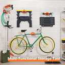 reliahom Garage Organization Weed Eater Hanger, Heavy Duty Garden Tool Organizer Trimmer Rack for Hedge Trimmer, Garden, Garage Wall, Shed, 1 Pack