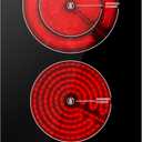 Dual Heating Coil Design of 2 Burner Electric Cooktop, 1800W Commercial Ceramic Infrared Cooking Hot Plate, Portable Countertop or Built-in Radiant Stove Top Cooker with WATT and TEMP Control
