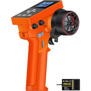MEUS RACING ME-8B RC Transmitter 8 Channels 2.4GHz and Receiver for 1/8 1/10 1/18 1/24 RC Crawler Car Boat TRX4 TRX4M SCX10 SCX24 Upgrades Parts (Orange)