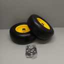 13 x 5.00-6 Tire and Wheel, Flat Free Lawn Mower tires with 3/4" & 5/8" Bearings, 3.25"-6.25" Adjustable Hub, 13x5x6 Zero Turn Tires for Garden Tractors, Zero Turn mowers, Yellow (2 Pcs)