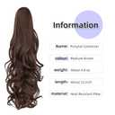 Ponytail extension,22" claw clip hair extensions ponytail Long curly hair Extension Natural Looking Synthetic Hairpiece for Women Medium Brown