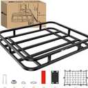 Nilight 32264 RV Bumper Mounted Cargo Rack Carrier with Net Fits 4-inch or 4-1/2-inch Bumpers Heavy Duty Luggage Holder Basket for RV Camping Traveling Capacity 350LBS