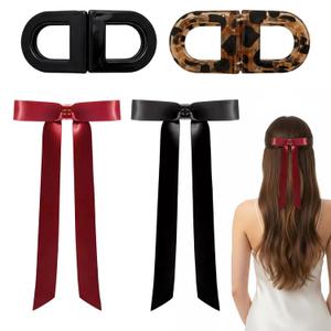 Magnet Hair Clips, 4-Piece Set with Bow and Animal Print Designs, Strong Magnetic Hold for Various Hairstyles, ABS Material Construction