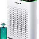 Smart Air Purifiers for Large Room, Cleans 2,400 ft in 30 Mins, 3-Stage True HEPA, 360 Airflow, Smart WiFi App Control, Real-Time Air Quality (PM2.5) Display, Ultra-Quiet 20dB Sleep Mode, HAP602WF (Pure White)