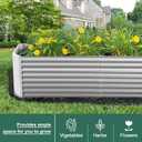 Land Guard 2 Pack 632 ft Galvanized Metal Raised Garden Bed, 2FT Deep Root Elevated Planter Box Steel Large Vegetable Flower Bed Kit, Silver