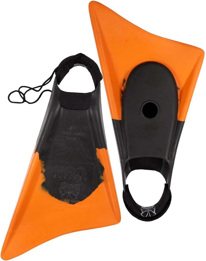 Churchill Makapuu PRO Floating Fins | Comfortable Fit Fins | Tether & Ankle Strap Included | Patented Dolphin Tail Swimfins | Made of 100% Natural Gum Rubber | Swimming, Surfing (Medium)