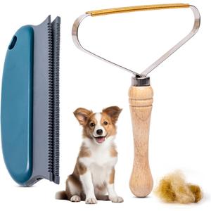 2-Pack Pet Hair Removal Tool - Lint Remover, Carpet Scraper & Shaver for Clothes and Carpets - Dog & Cat Hair Remover with Carpet Rake for Car,Rugs,Couch,Furniture - Fur Cleaner Tool