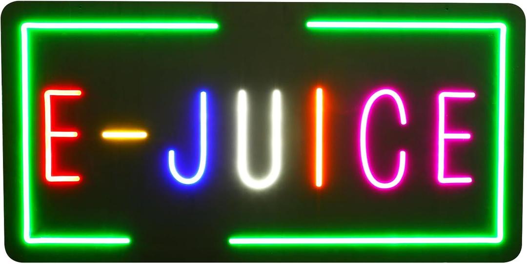 35"x18" Extra Large LED E-JUICE Sign for Business, Super Bright Unique Design with Sturdy Chain, High Visibility for Stores Retail Shop Window