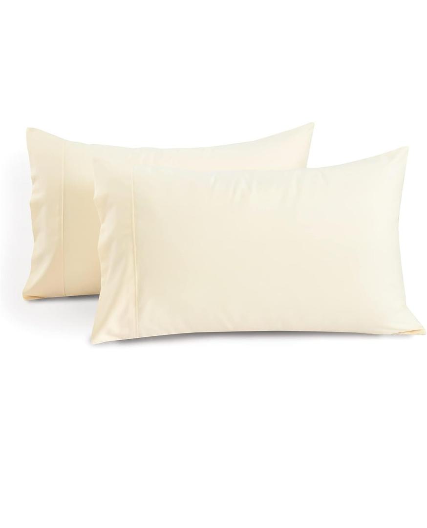 1000 TC Ivory Standard Pillowcases Set of 4 100% Egyptian Cotton Pillow Cases with Long Staple Cotton & Sateen Weave, Silky Soft Hotel - Like Bed Pillow Covers for Comfy Sleeping, Snug Fit
queen size 20×30 "