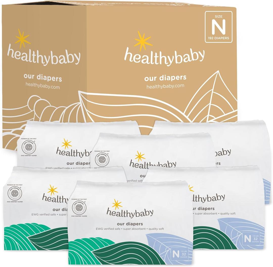Our Diapers | The First EWG Verified & Microbiome-Friendly Diaper | Size NB (<10 lbs) 192 Count | 12-Hour Leak Protection | Made with Organic Cotton & Plant-Derived Materials | Totally Chlorine Free