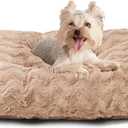 EHEYCIGA Washable Dog Beds for Small Dogs, 23x18 Inch Pet Bed, Camel | Plush and Comfy Kennel Pad, Soft Dog Crate Mat, Deluxe Sleeping Mattress for Puppy Up to 25 lbs