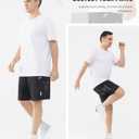 Cosmolle Men's 7" Quick-Dry Hiking Shorts UPF50+ Reflective, Lightweight 3 Zipper Pockets Stretch for Running Gym Outdoor