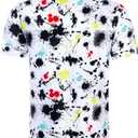 uideazone Mens Golf Shirt Dry Fit Athletic Polo Shirts Moisture Wicking Performance 3D Print Short Sleeve (White, XXL)