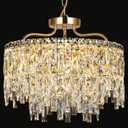 Modern 18" 6-Lights Modern Gold Crystal Chandeliers for Dining Room