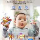 Baby Montessori Sensory Teething Toy - Safe, Multi-Functional BPA-Free Silicone Teether for Babies 0-12 Months - Teething Relief & Fun Play with Rattle - Perfect Baby Toys for Boys & Girls