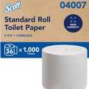 Scott Professional Essential Coreless High-Capacity Standard Roll Bulk Toilet Paper (04007), 2-Ply, White (36 Rolls of 1,000 Sheets, 36,000 Sheet Total)