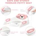 Potty Training Seat with Step Stool Ladder, SKYROKU Potty Training Toilet for Kids Boys Girls Toddlers - Comfortable Safe Potty Seat with Anti-Slip Pads Ladder 8838-Pink