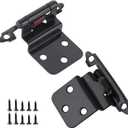 30 Pack 15 Pairs 3/8 inch Inset Cabinet Hinges Black,Self Closing 3/8" Cabinet Hinges Black Cupboard Hardware