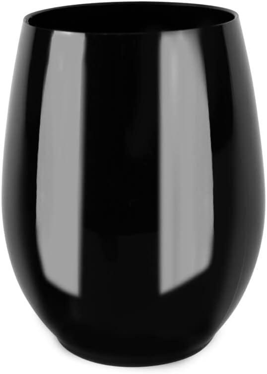 Stemless Goblets 12oz Black Case of 48 (8 packs x 6)