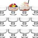 7oz Glass Ice Cream Bowls- Versatile Dessert Bowls & Cups for Mixed Drinks, Desserts, Nuts, Fruit, Pudding & Snacks- Perfect for Parties, Gatherings (12)