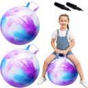 ZOOJOY Hopper Ball 2 Pack, 18 in Bouncy Ball with Handle for Kids, Clouds Girls Toys for Indoor Active Play Toys, Girls Boys Hopping Birthday Gifts for 3 4 5 6 7 8 Yr Old