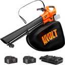 AIVOLT 40V Cordless Leaf Blower and Vacuum Mulcher Combo, Portable Leaf Vacuum Cordless with 40L Bag, Brushless Motor, 2 * 4.0Ah Batteries for Effortless Lawn Cleanup