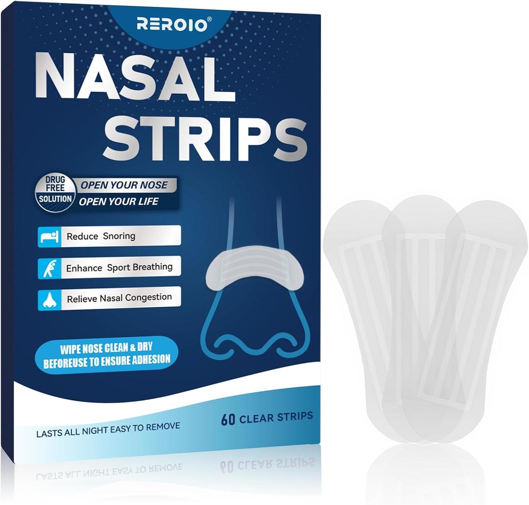 3 x Nasal Strips for Snoring Comfortable Nose Strips for Breathing,Anti Snoring Devices,Skin-Friendly Snoring Solution for Better Airflow & Restful Sleep