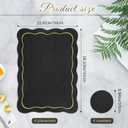 Set of 4 Black Vinyl Placemats with Coasters 16.5 Inch Black Scalloped Vinyl Placemats Waterproof Faux Leather Place Mats Wipeable Heat Resistant for Kitchen Dining Table Decor