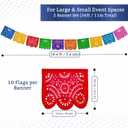Mexican Party Banners (2 Pack with 10 Plastic Flags per Banner) - Papel Picado Mexicano para Fiesta - Plastic Papel Picado - Fiesta Themed Party Decorations - Mexican Decor