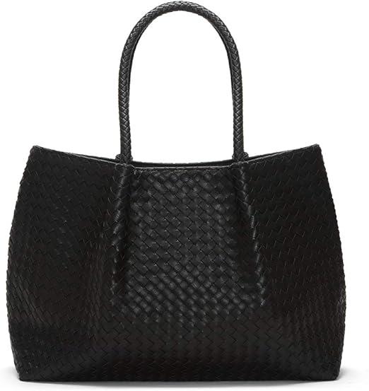 Kattee Genuine Leather Woven B... And Purse Shoulder Bag (Black)