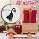 Meowy & Bright - Black Cat Lover Christmas Ornament 2025, Cat Mom Xmas Gift (C13)