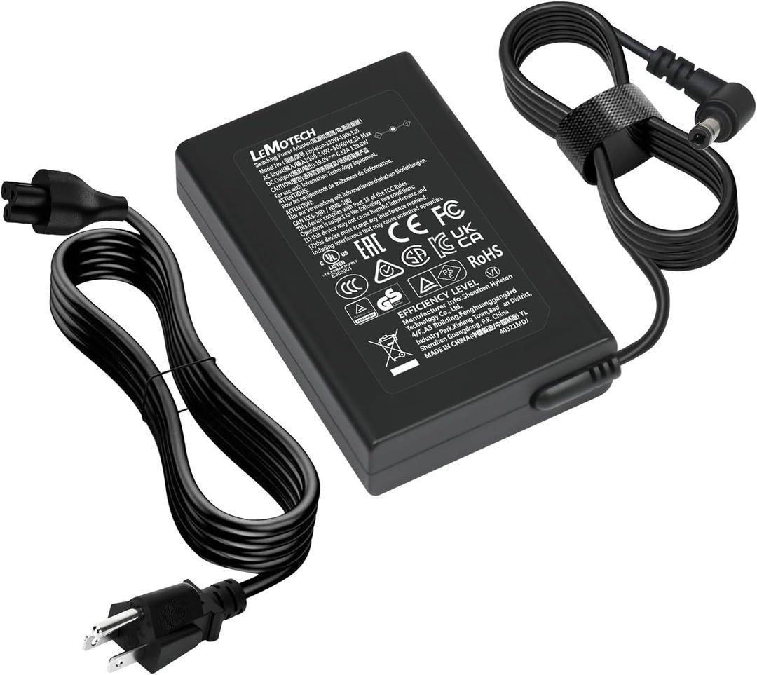 LeMotech 19V 120W UL Listed Charger for Mini PC GEEKOM Mini IT13 Replacement Charger for ACEMAGICIAN AD08 Desktop Computer Adapter Connector Type 5.5x2.5mm Power Supply Cord Charger