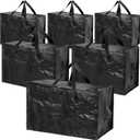 Shappy 6 Pcs Extra Large Storage Bags Jumbo Christmas Ornaments Container Moving Bags Xmas Heavy Duty Organizer Storage Bag(Black,30 x 12 Inch, 24 x 12 Inch, 20 x 12 Inch)