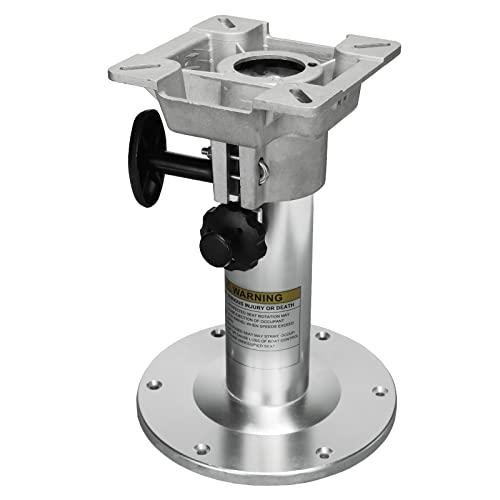 ONHI Adjustable Aluminum Boat Seat Pedestal 13-19 Inch Height, Locking Design, Silver Polished, for Fishing Boats and Marine Vessels