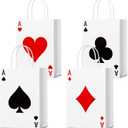 Trandraft 16 Pcs Casino Party Favor Gift Bags with Handles Casino Theme Supplies 8.3 x 5.9 x 3.2 Poker Goody Treat Paper Bags for Birthday Party Decor(Classic Style)