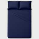 RV King 72 x 80 Cotton Sheets - Soft 100% Egyptian Cotton, 400 Thread Count, Deep Pocket, 4 PCs - Navy