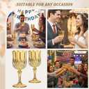 7OZ Plastic Wine Glasses, Disposable Goblets Drinking Glasses Crystal Vintage Water Cups Unbreakable Champagne for Valentines Day, Wedding, Parties (24, Gold)